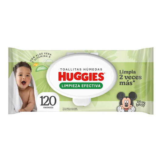 Toallitas Húmedas Huggies Limpieza Efectiva - 120 Und