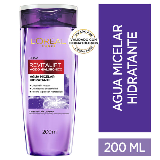 Agua Micelar L'Oréal Paris Skin Care Ácido Hialurónico 200 Ml