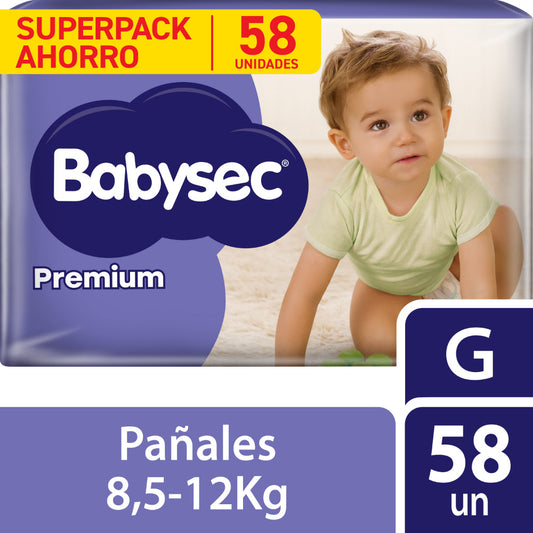 Pañales Babysec Premium G 58 Und