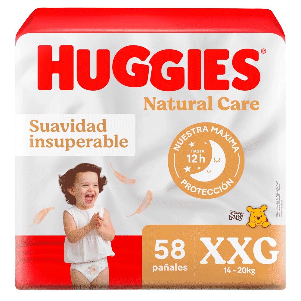 Pañales Huggies Natural Care XXG - Bigpack 58 Unidades