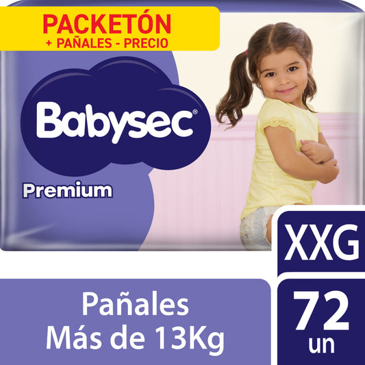 Pañales Babysec Premium XXG 72 Und
