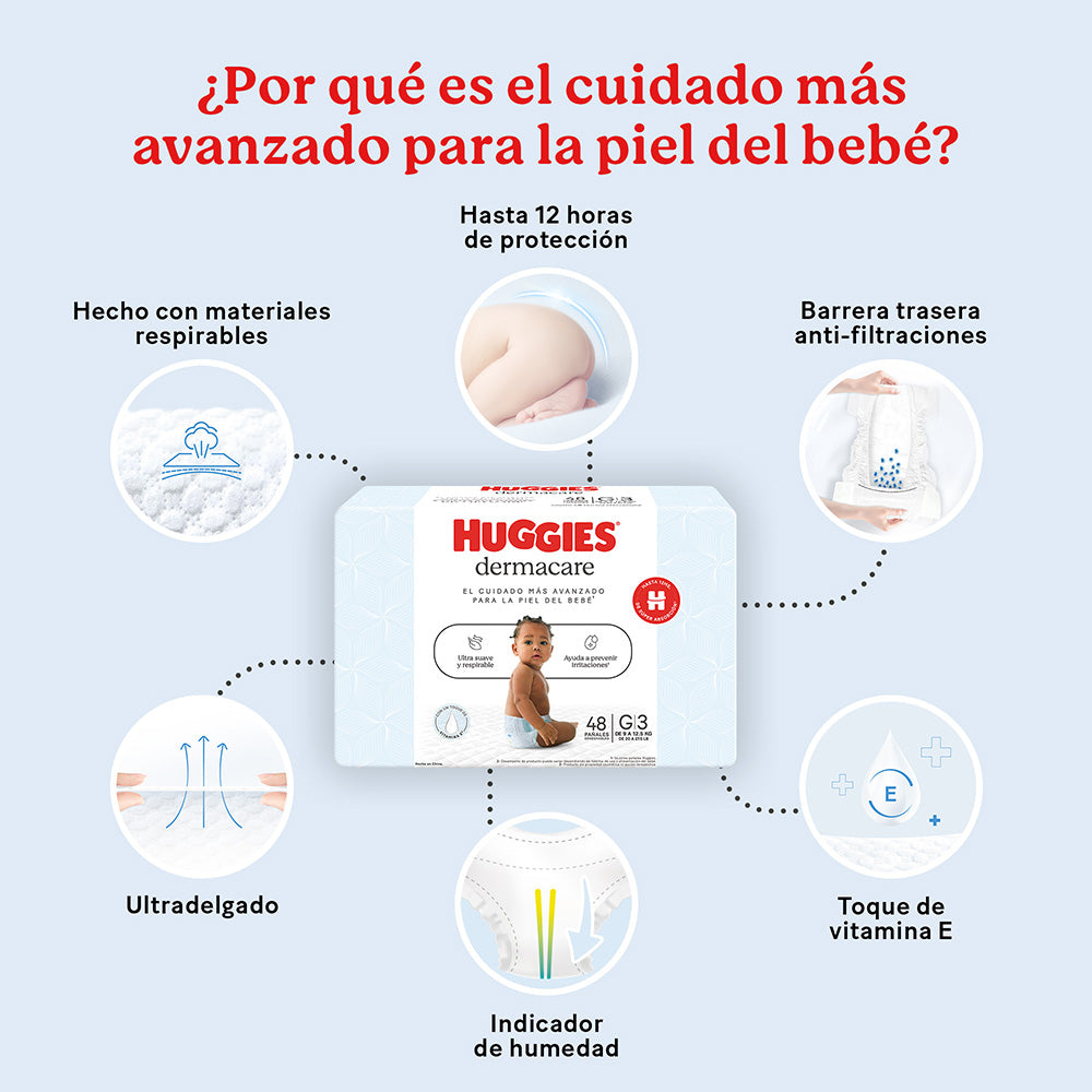 Pañales Huggies Dermacare Talla G 48 Und