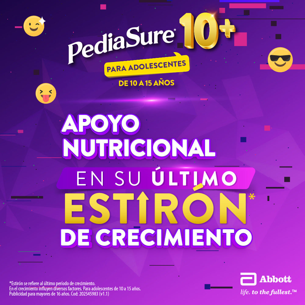 Pediasure 10+ Polvo 10 A 15 Años - 850 G