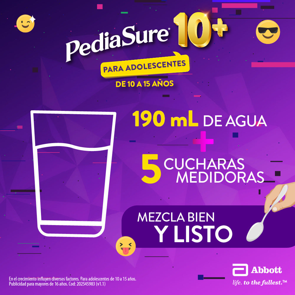 Pediasure 10+ Polvo 10 A 15 Años - 850 G