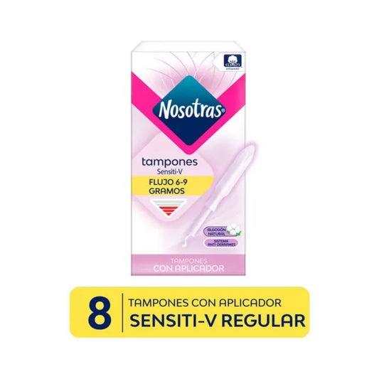 Nosotras Tampones Con Aplicador Regular Sensitive - Caja 8 Und