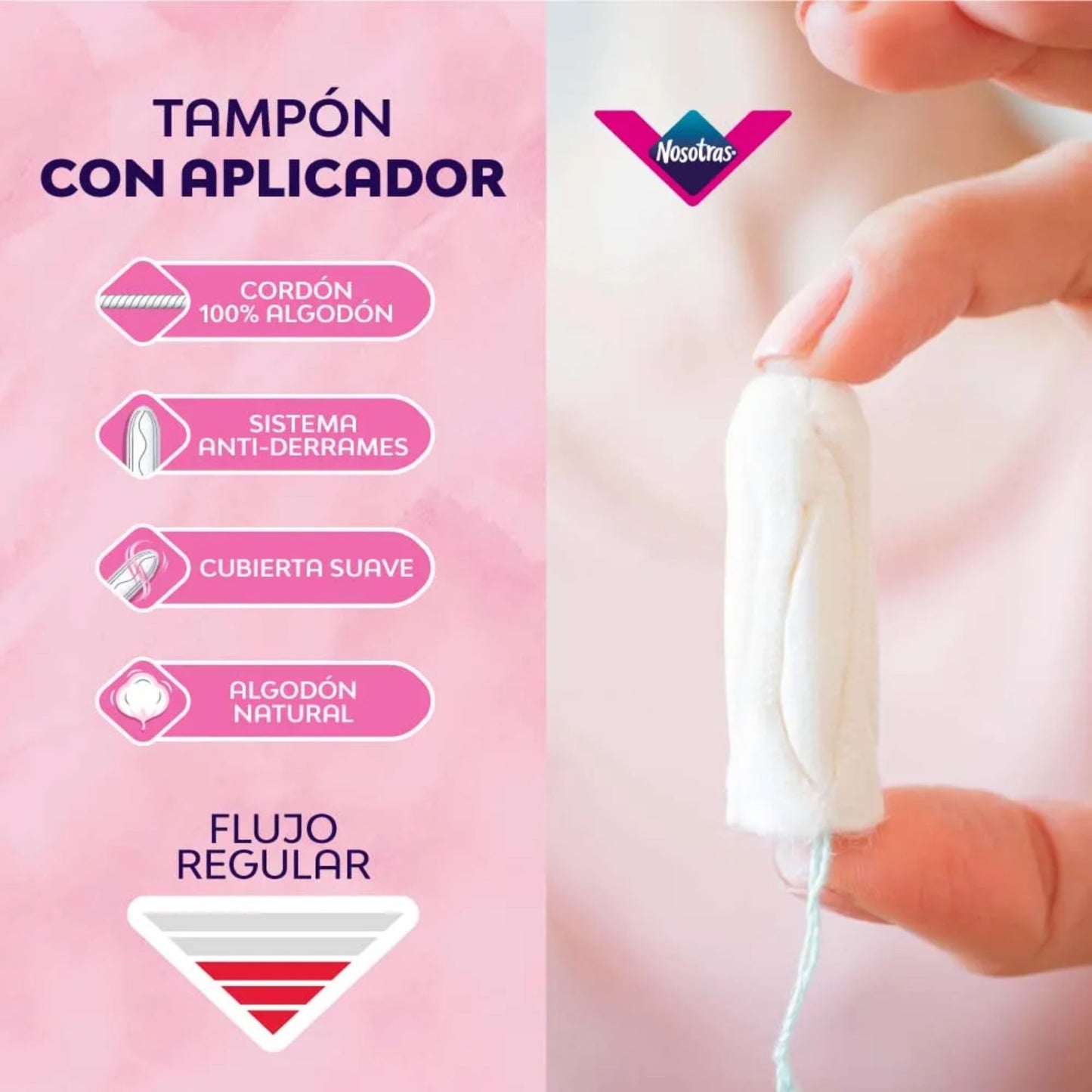 Tampones Nosotras Regular Con Aplicador 8 Und