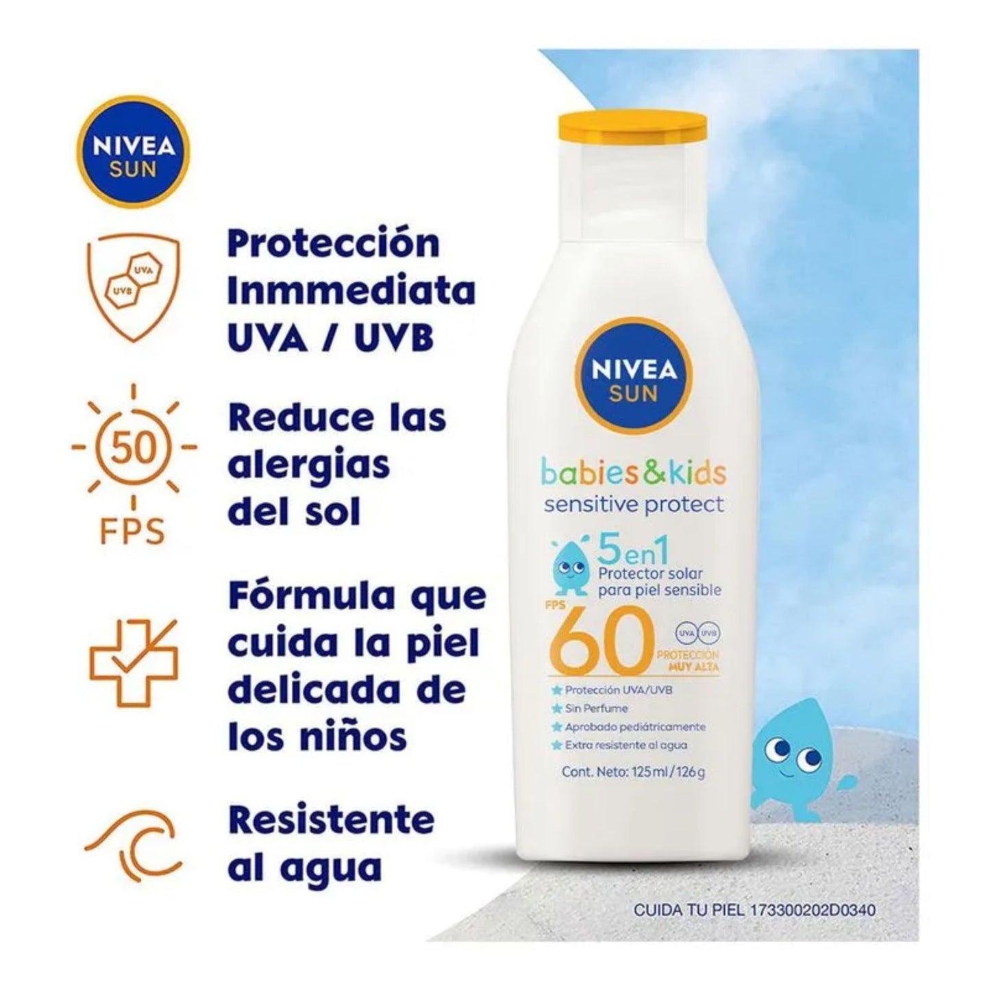 Protector Solar Nivea Sun Babies & Kids Sensitive FPS60 125 Ml