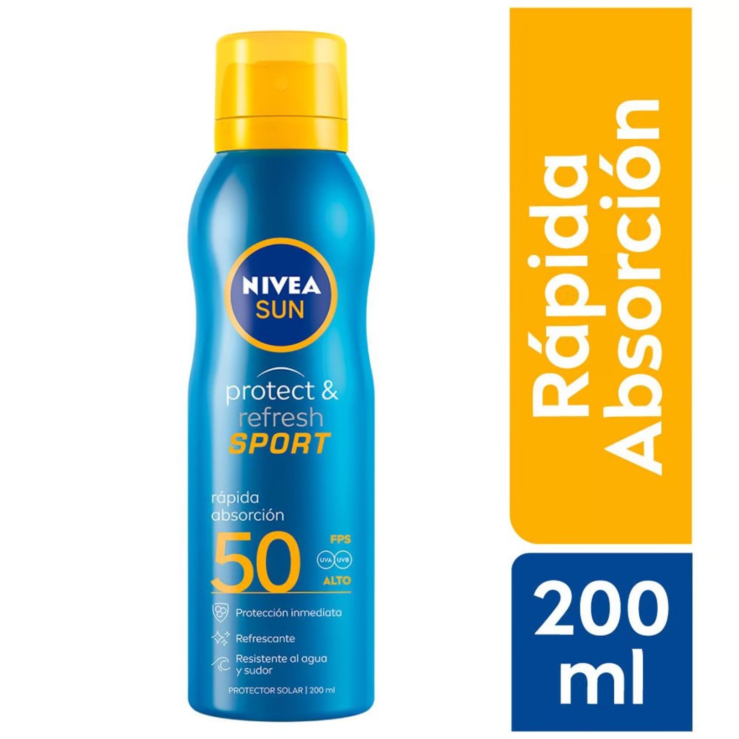 Protector Solar Nivea Sun Spray Protect y Refresh Sport FPS 50 200 Ml