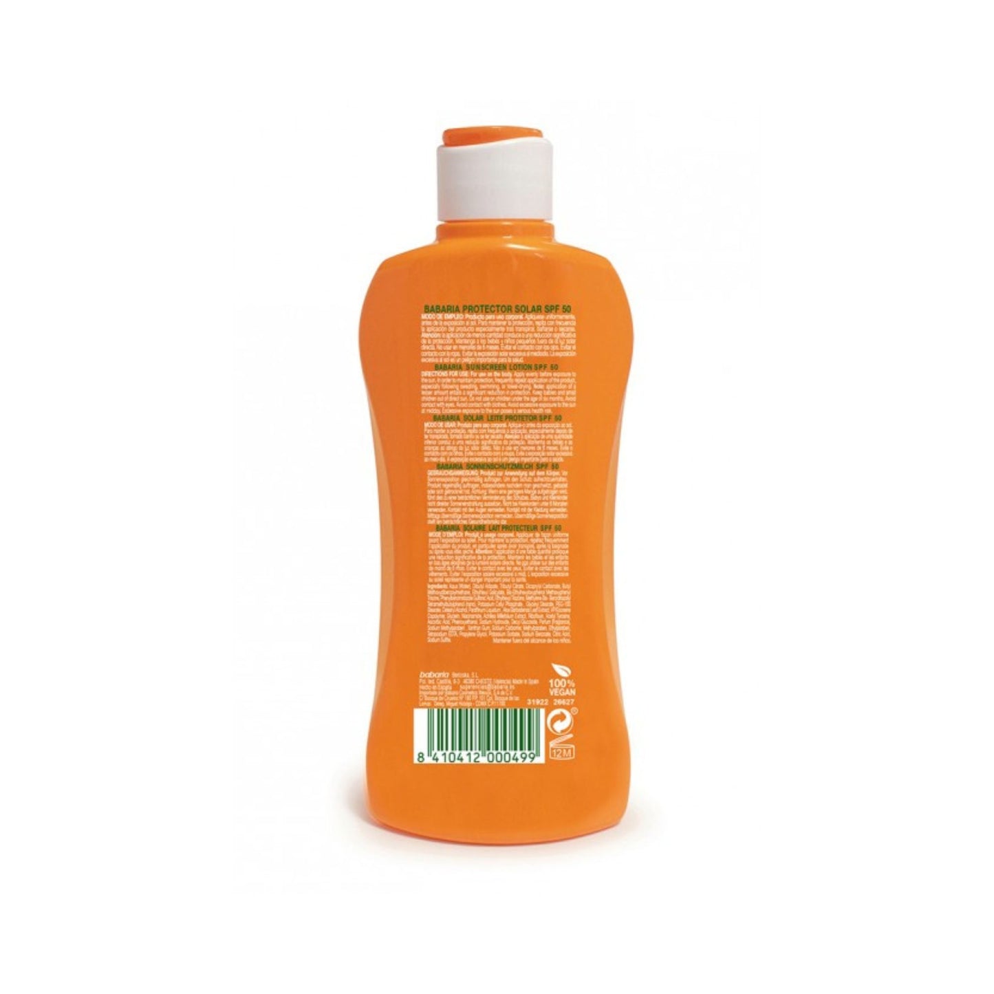 Protector Solar Babaria SPF 50 - Acelerador del Bronceado Resistente al Agua 100 Ml