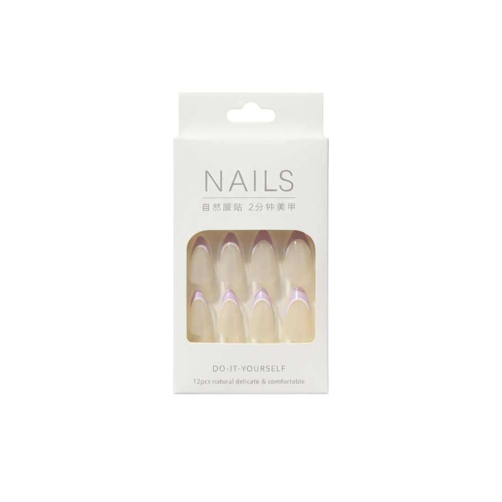 Uñas Postizas Francesas Lila