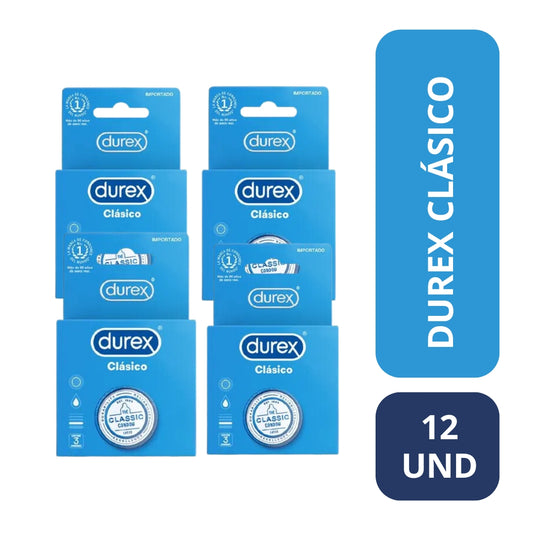 Pack Condones Durex Clásico 12 Und
