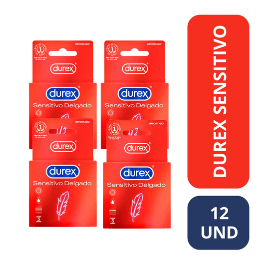 Pack Condones Durex Sensitivo Delgado 12 Und