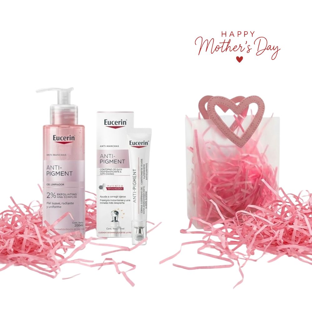 Kit Glow Total Mamá Gel Limpiador Facial Eucerin Anti-pigment 200 Ml + Contorno De Ojos Eucerin Antipigment 15 Ml + Bolsa de Regalo
