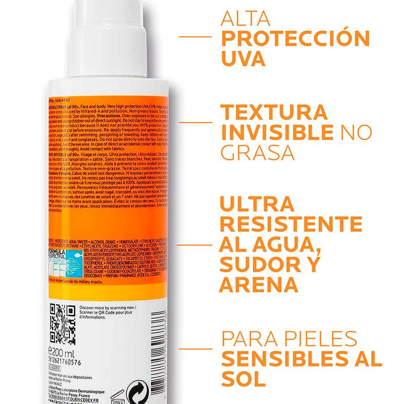 Protector Solar Corporal Anthelios Spray Invisible FPS 50+ 200 Ml