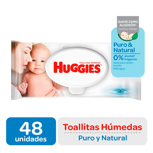 Toallitas Húmedas Huggies Puro y Natural 48 Und