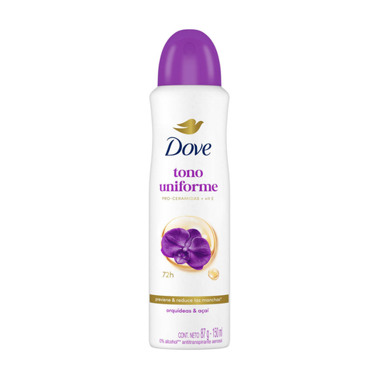 Desodorante en Spray Dove Tono Uniforme Orquídeas y Acaí 150 Ml