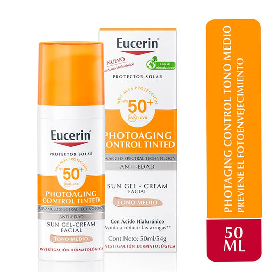 Eucerin Protector Solar Photoaging Control Tinted Tono Medio 50 Ml
