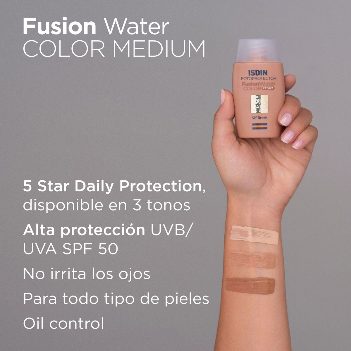 Fotoprotector Isdin Fusion Water Color Medium Spf 50 50 Ml