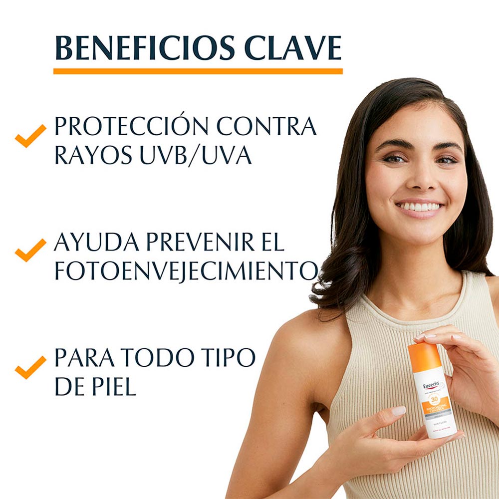 Eucerin Protector Solar Facial Anti-edad Photoaging Control - Todo Tipo De Piel - Textura Ligera 50 Ml