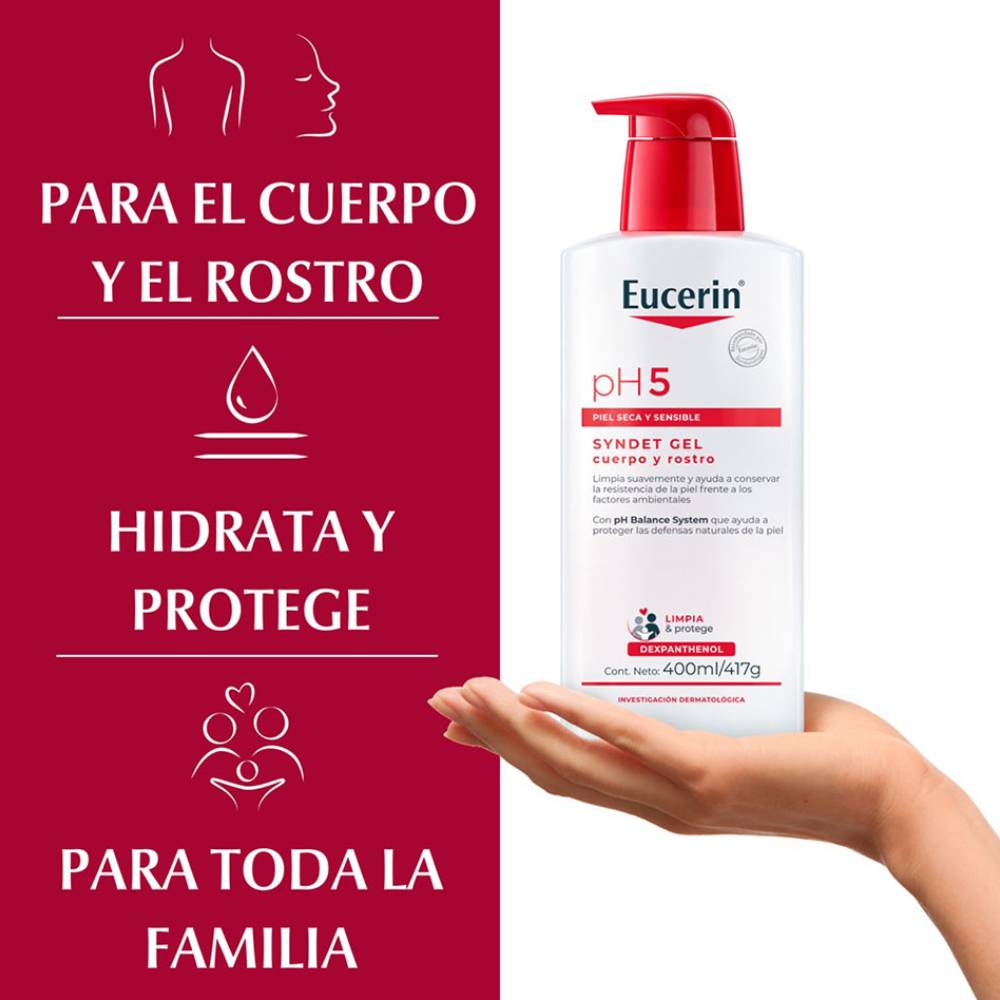 Eucerin Ph5 Syndet Gel - Cuerpo Y Rostro 400 Ml