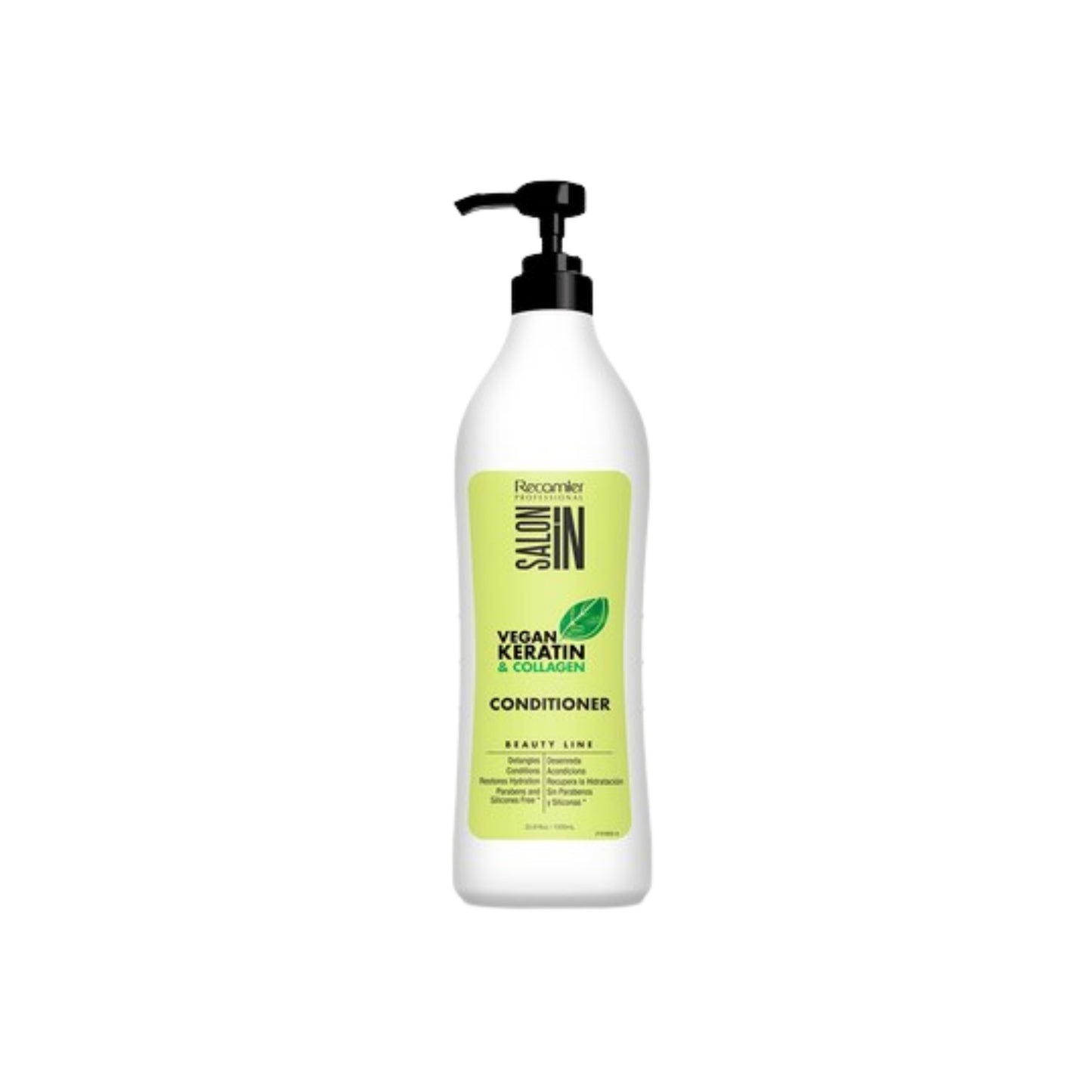 Acondicionador Salon In Vegano Keratina & Colágeno Hidratación y Fortalecimiento 1000 Ml