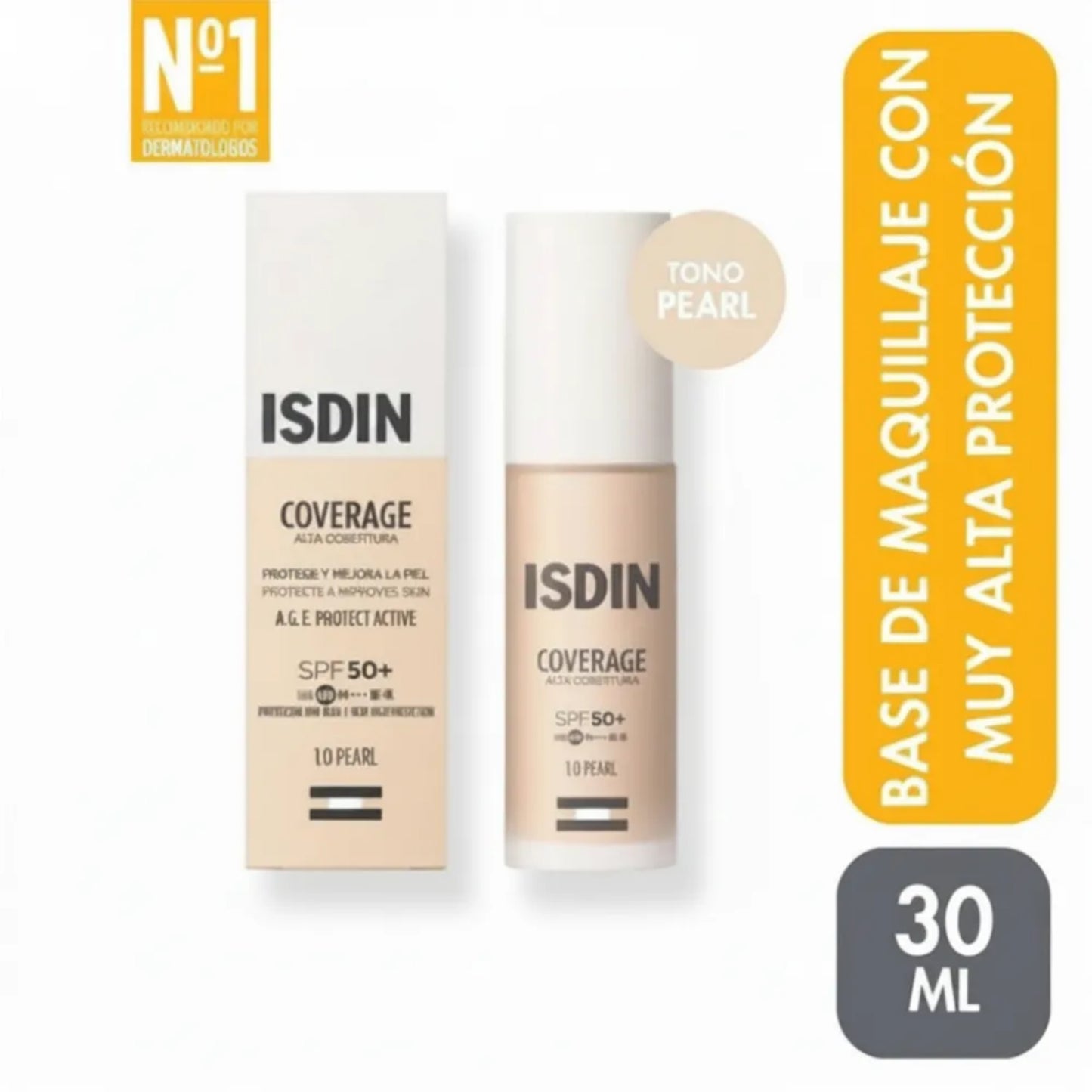 Base de maquillaje Alta Cobertura Isdin 1.0 Perla - 30 g