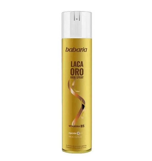 Laca Spray Babaria Oro Fijación Fuerte Cabello 400 ml