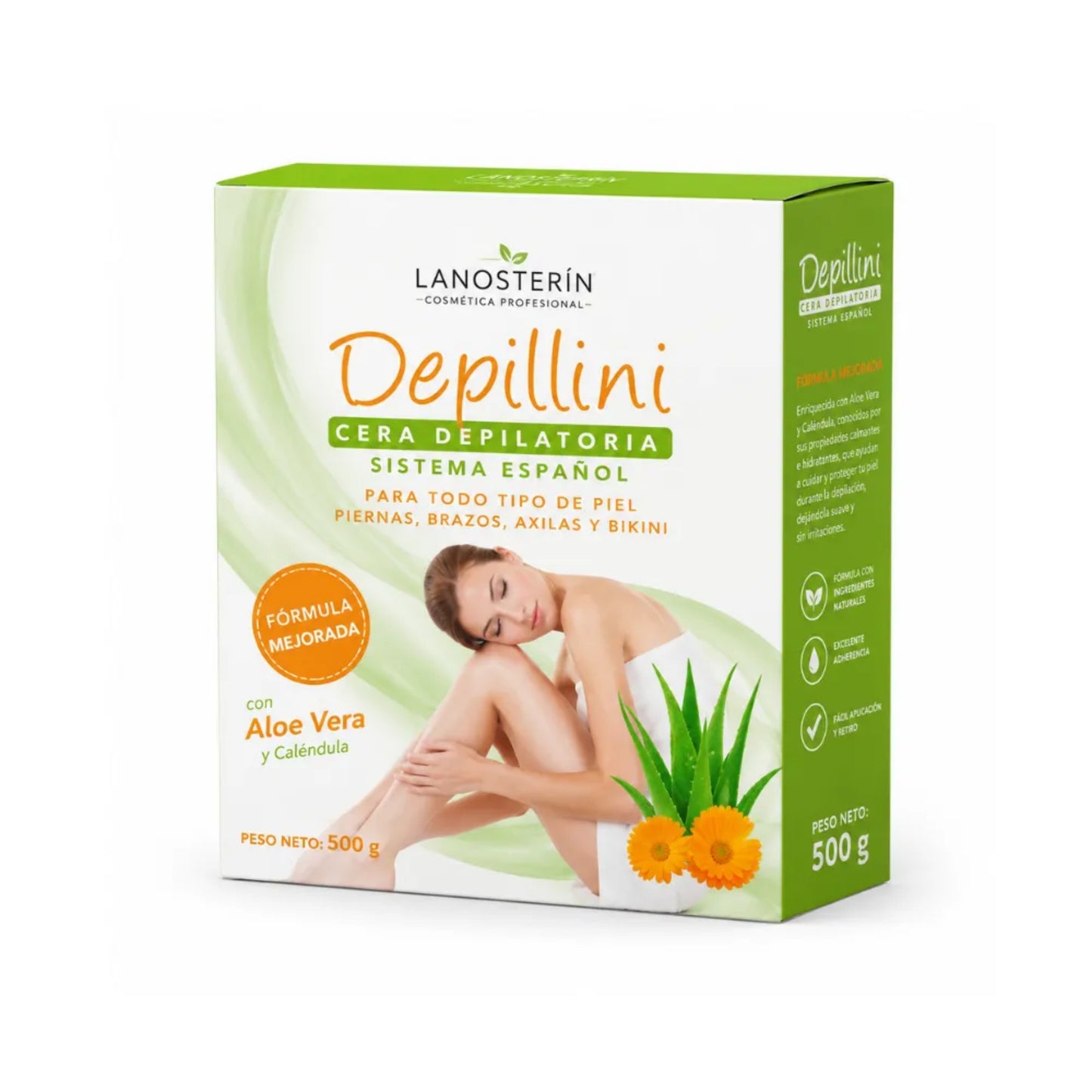 Cera Depilatoria Aloe Vera y Caléndula Depellini 500 G