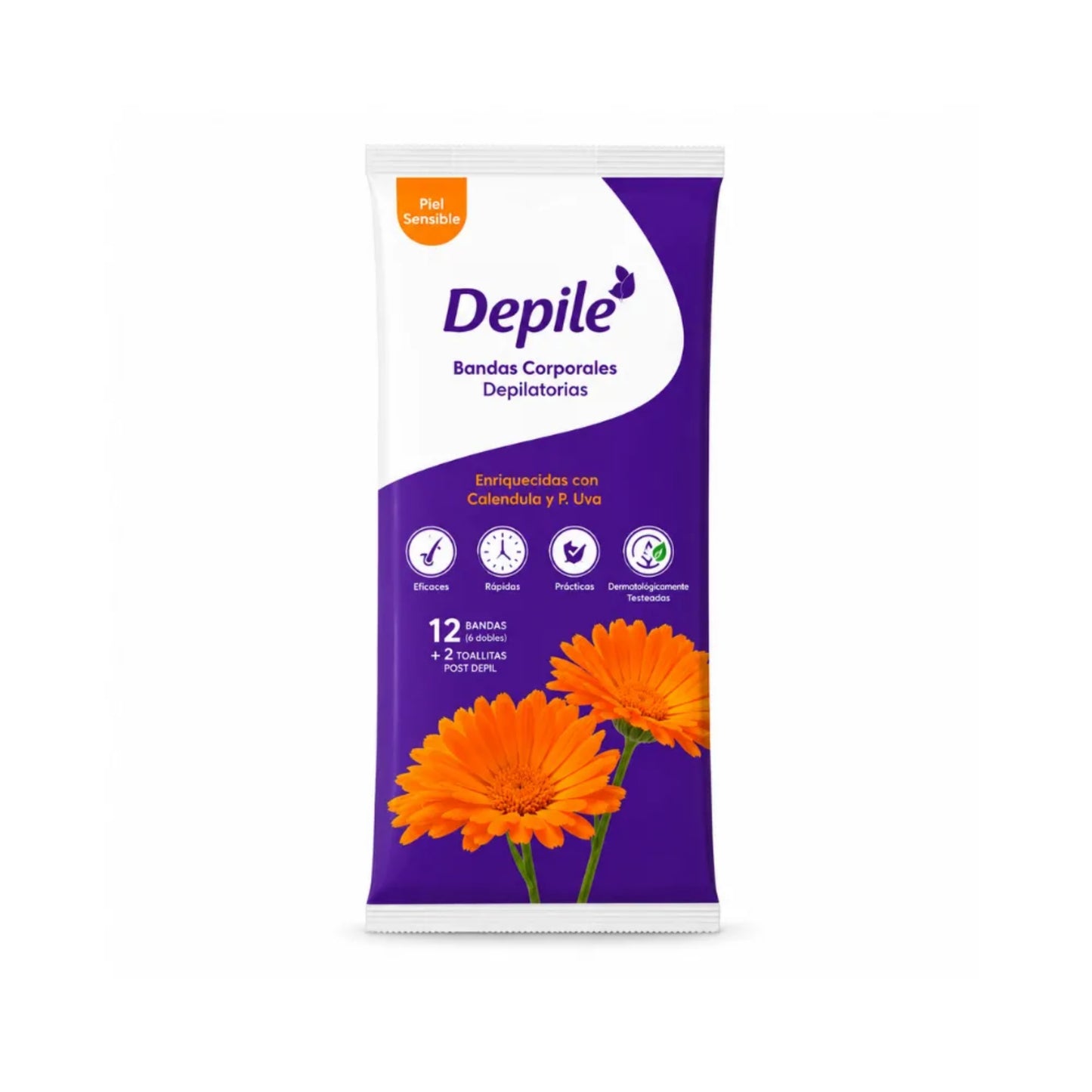 Depilé Bandas Depilatorias Corporales Caléndula Piel Sensible 12 Und