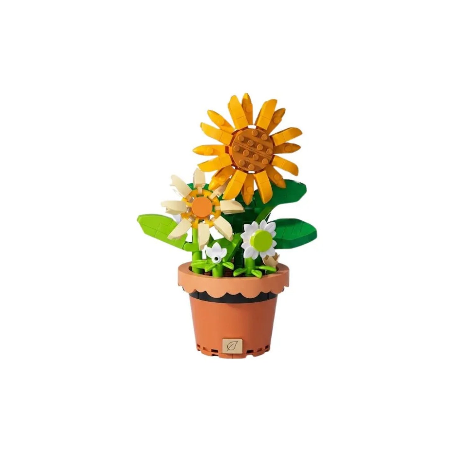 Kit Diy de Girasoles en Maceta Tipo Lego 214 Piezas