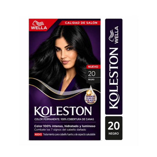 Kit Tinte Koleston Wella 100% Cobertura de Canas 20 Negro
