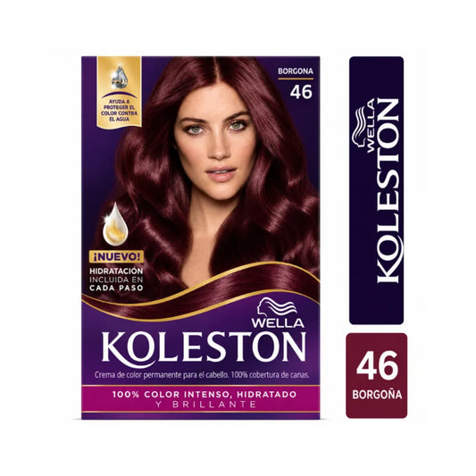 Kit Tinte Koleston Wella 100% Cobertura de Canas 46 Borgoña