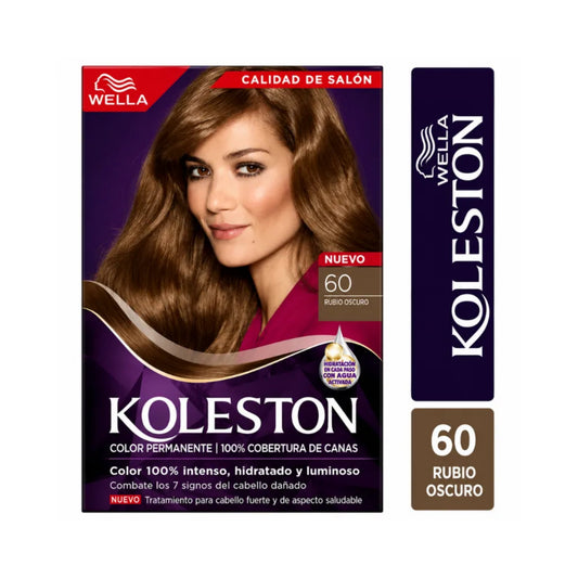 Kit Tinte Koleston Wella 100% Cobertura de Canas 60 Rubio Oscuro