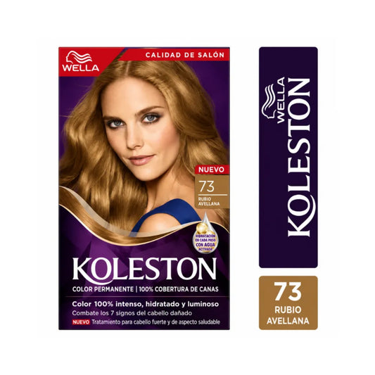 Kit Tinte Koleston Wella 100% Cobertura de Canas 73 Rubio Avellana