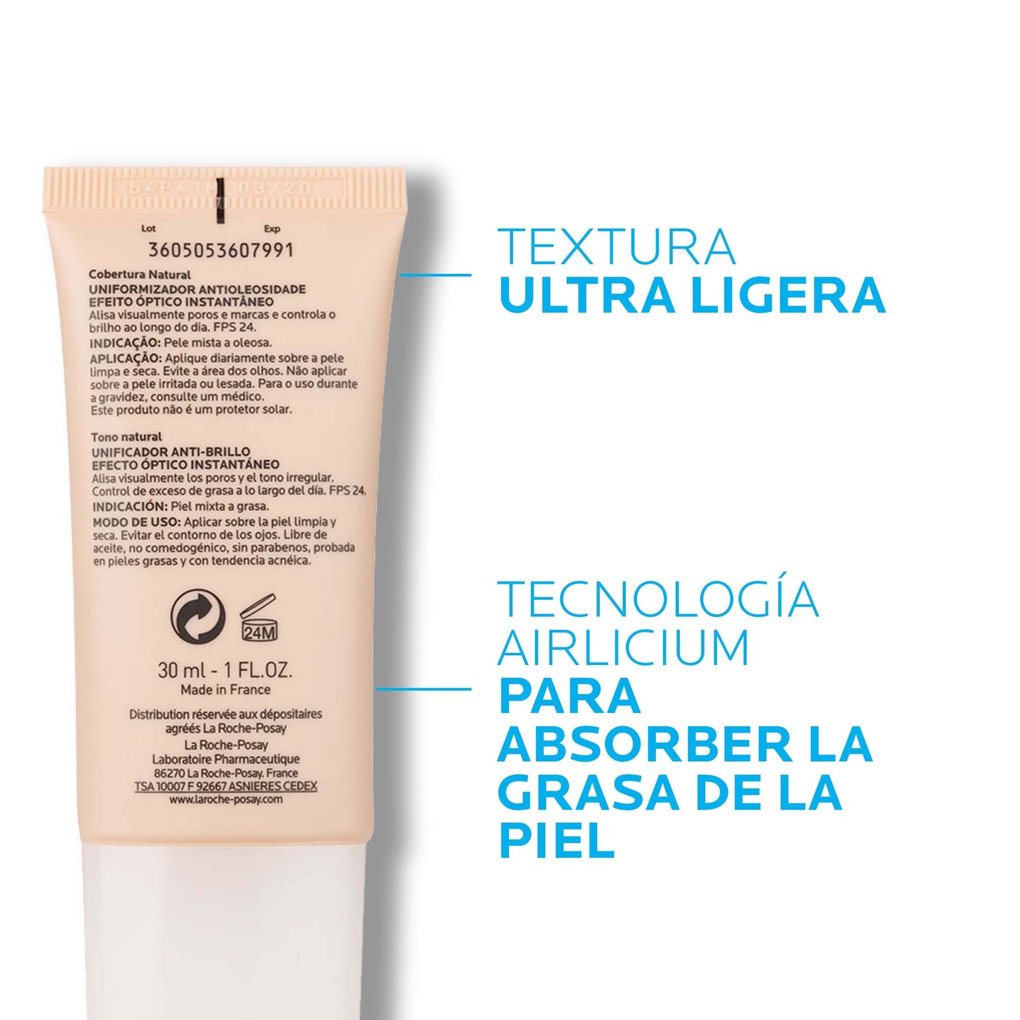 La Roche Posay Crema Matificante Effaclar Bb Blur Con Color 30 Ml