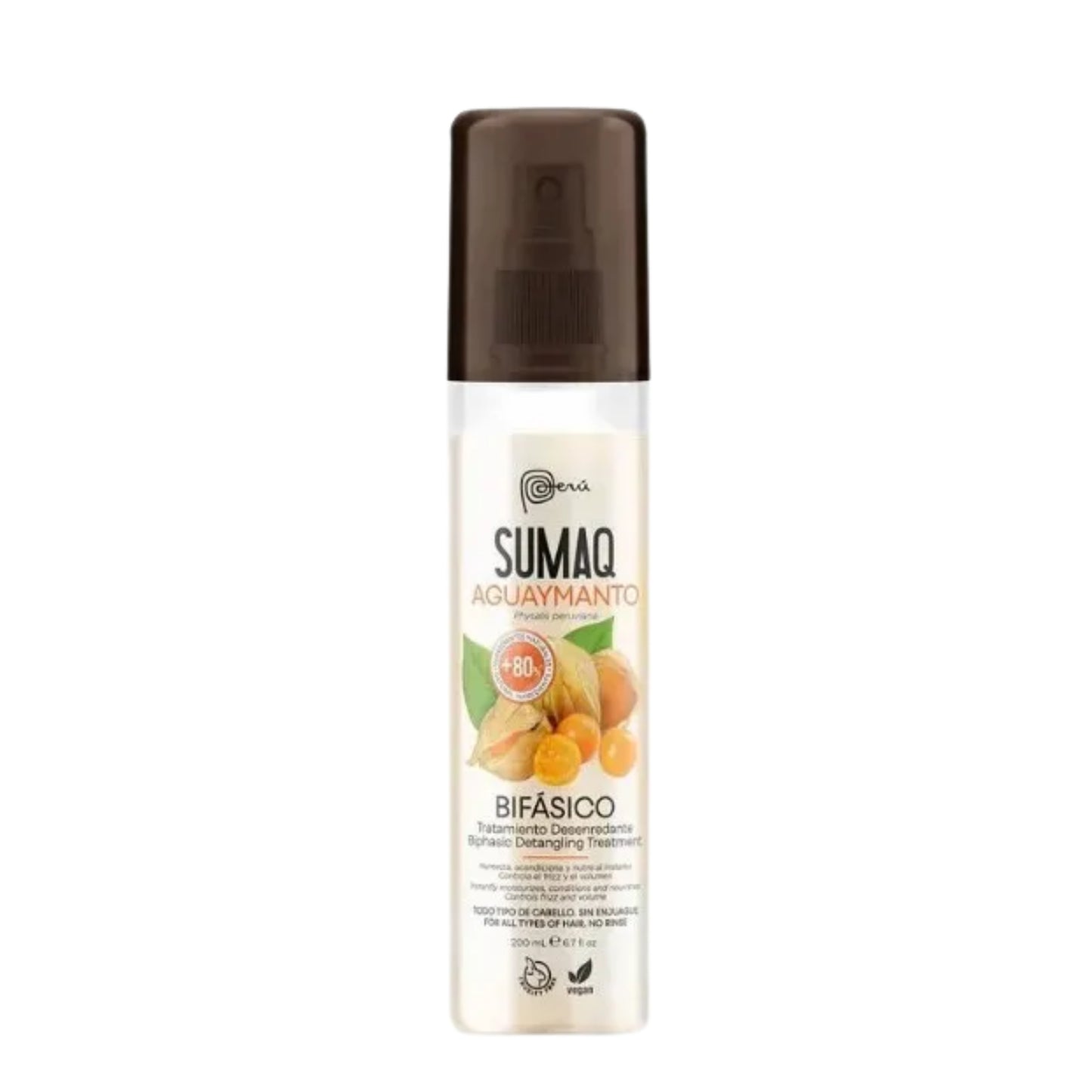 Loción Capilar Desenredante Bifásica Aguaymanto Sumaq 200 Ml