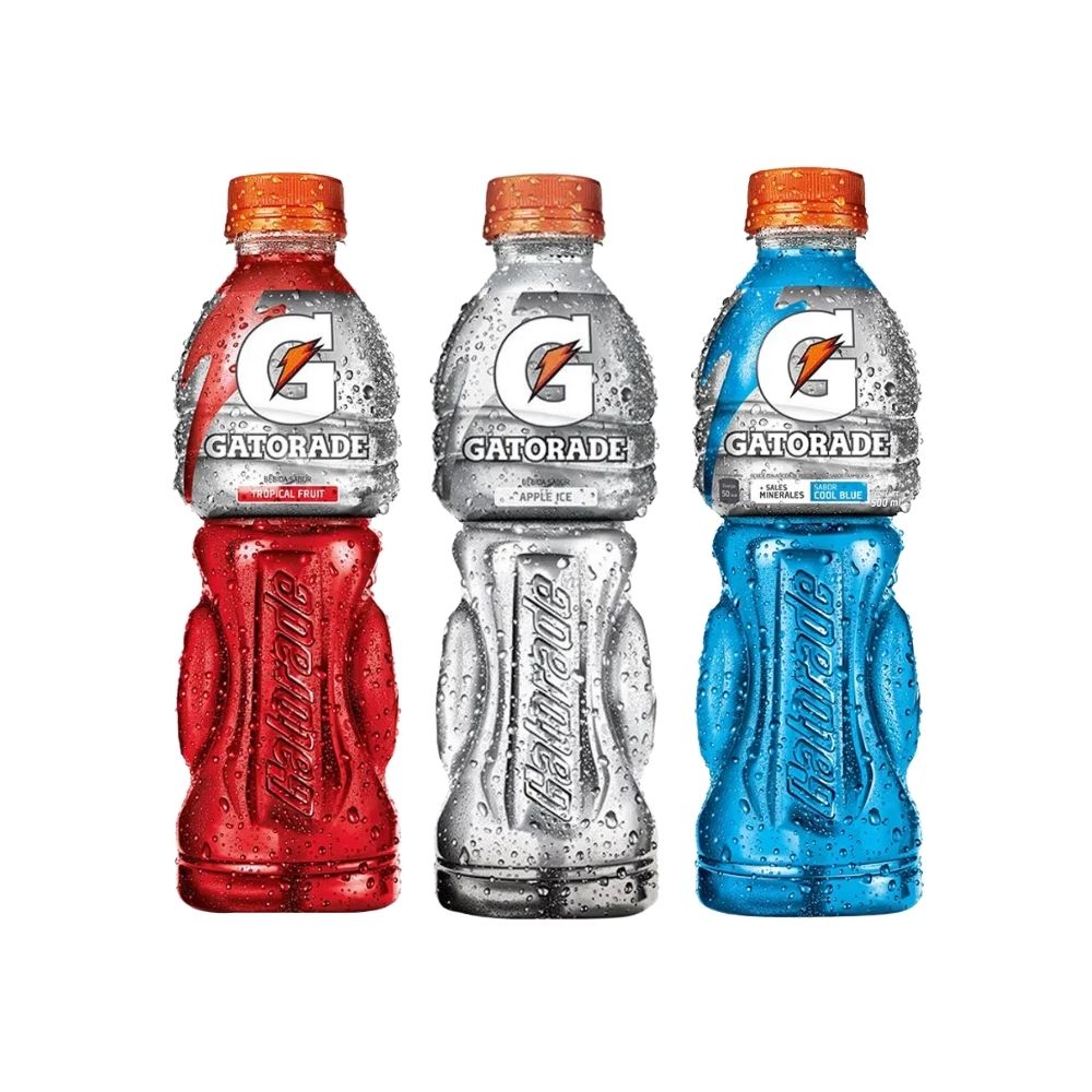 Pack Gatorade Tropical + Manzana + Cool Blue 500 Ml 3 Und