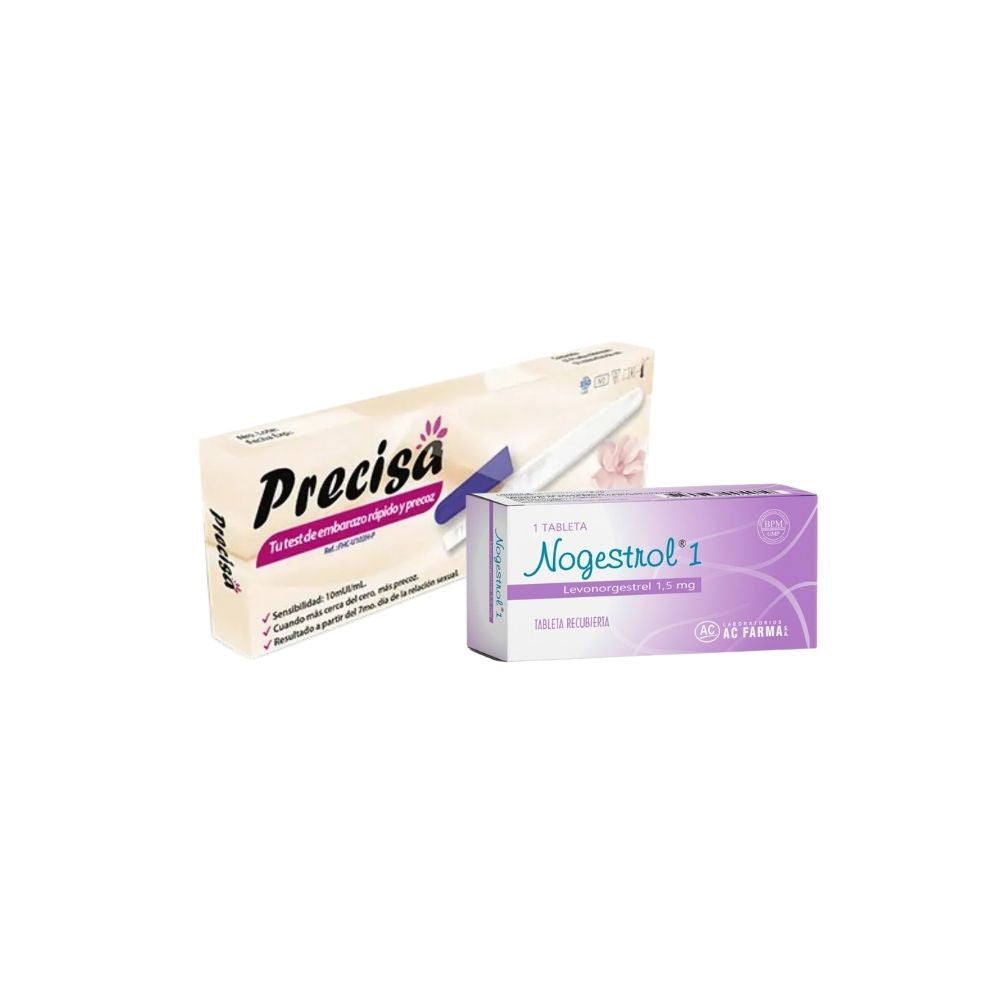 Pack Test De Embarazo Precisa Lapicero Hcg - 10 Mui 1 Und + Nogestrol 1 - Pastilla Del Día Siguiente - Levonorgestrel 1.5 Mg 1 Und