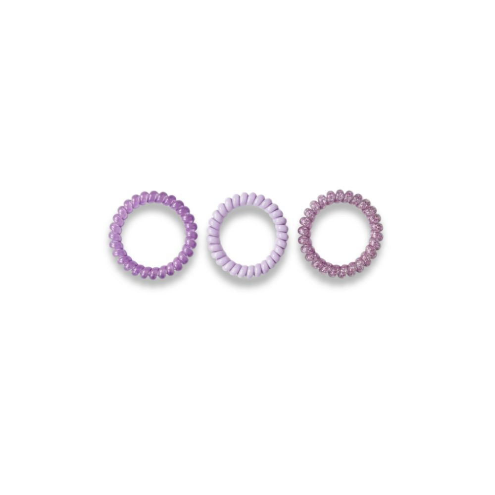 Ligas Para El Cabello Espiral Tonos Morado 3 Und