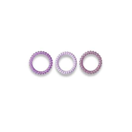 Ligas Para El Cabello Espiral Tonos Morado 3 Und