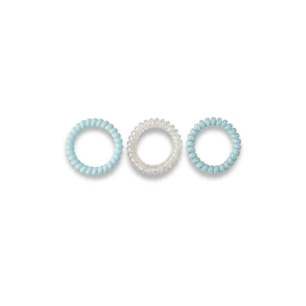 Ligas para el Cabello Espiral Tonos Celeste 3 und