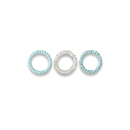 Ligas para el Cabello Espiral Tonos Celeste 3 und