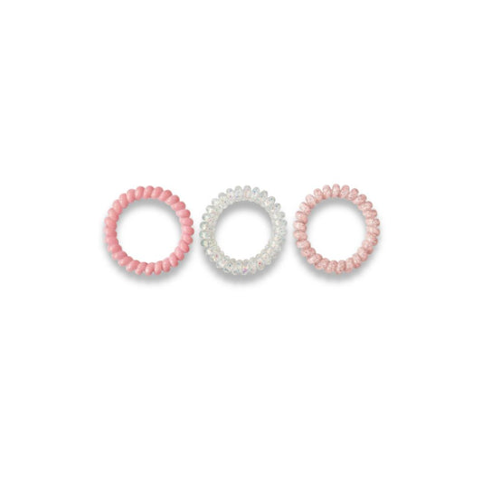 Ligas para el Cabello Espiral Tonos Rosa 3 und