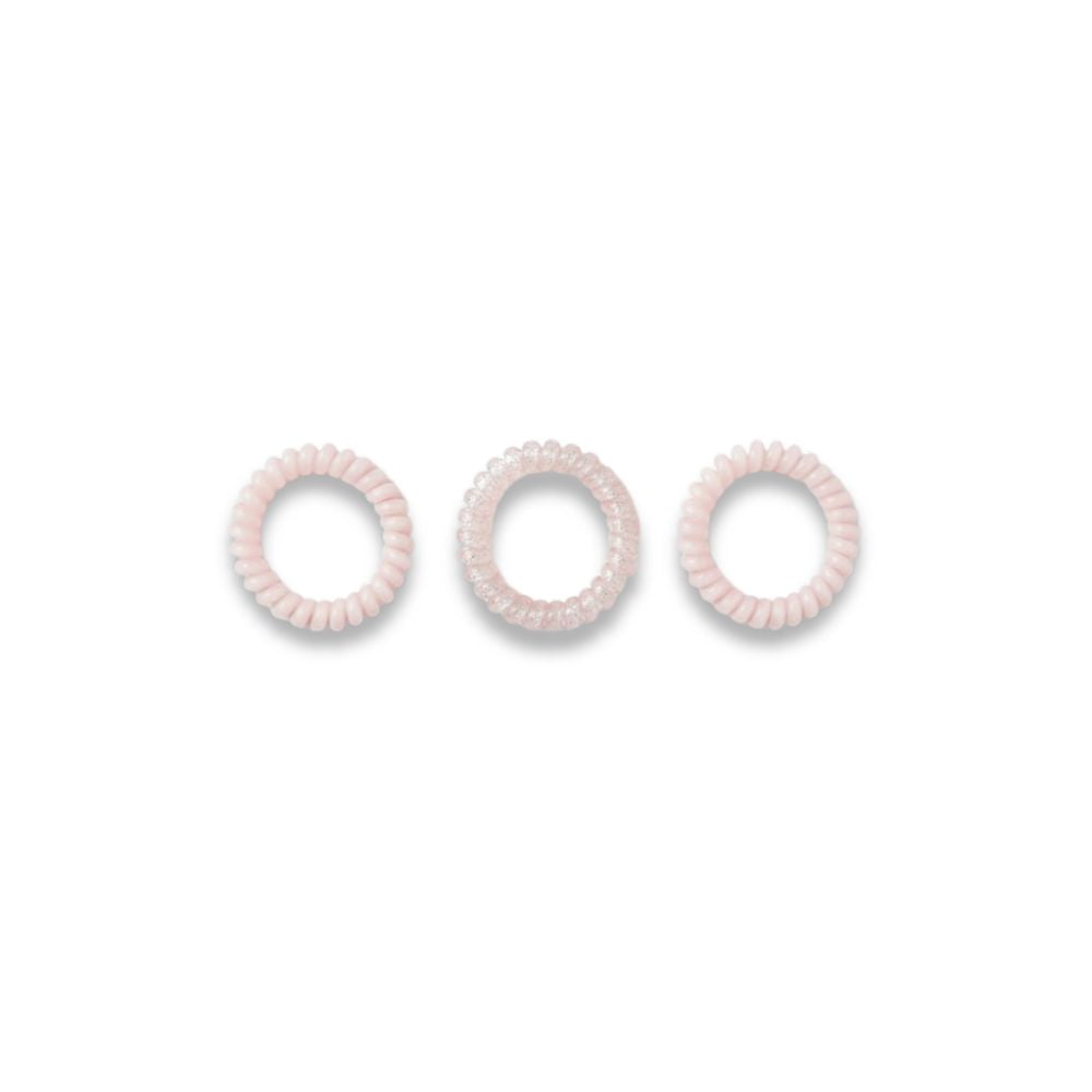 Ligas para el Cabello Espiral Tonos Rosa Pastel 3 und