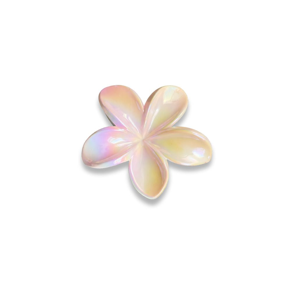 Gancho para el Cabello Flor Rosa y Amarillo Tornasol 1 Und