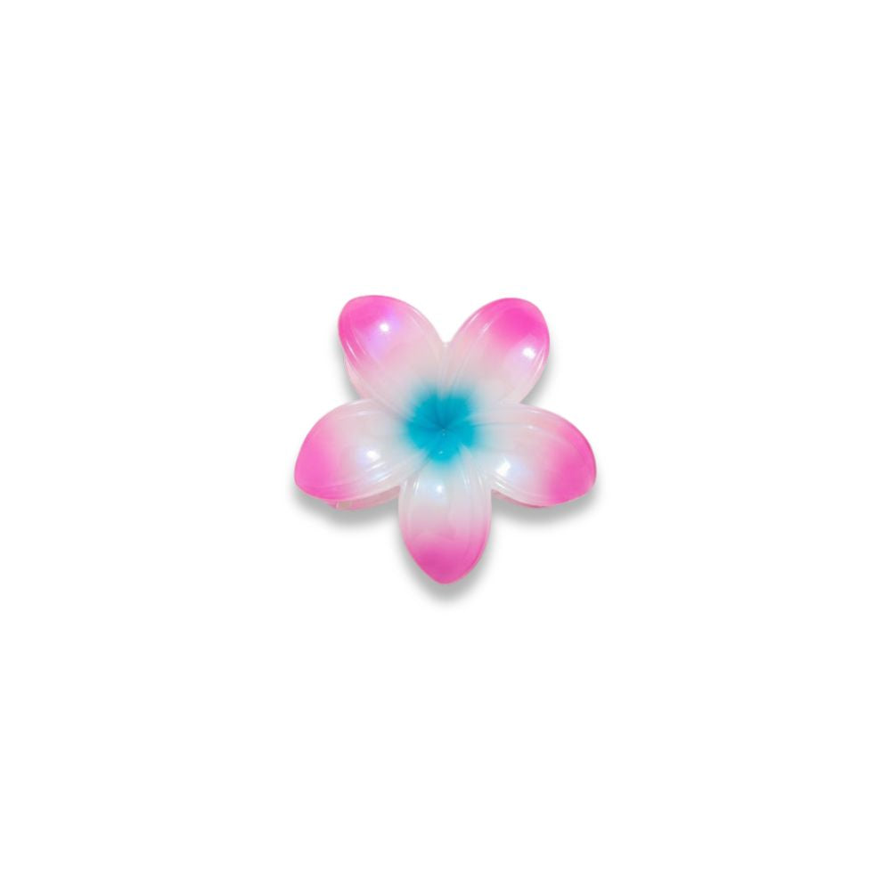Gancho para el Cabello Flor Fucsia y Celeste 1 Und