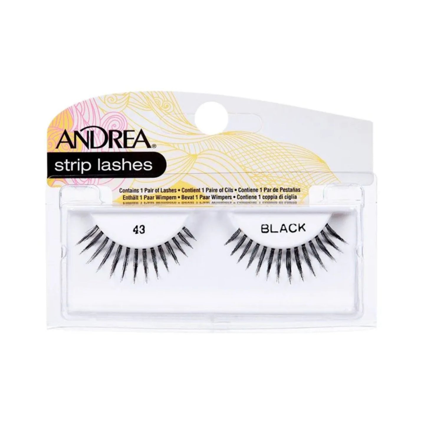 Par de Pestañas en Tira Andrea Strip Lashes #43 Black 1 Und