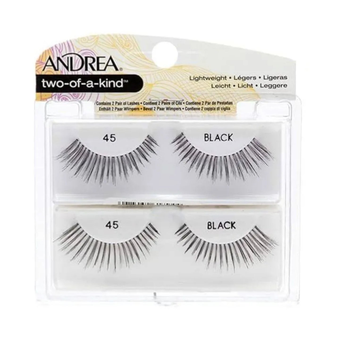Par de Pestañas en Tira Andrea Strip Lashes #45 Black 2 Und