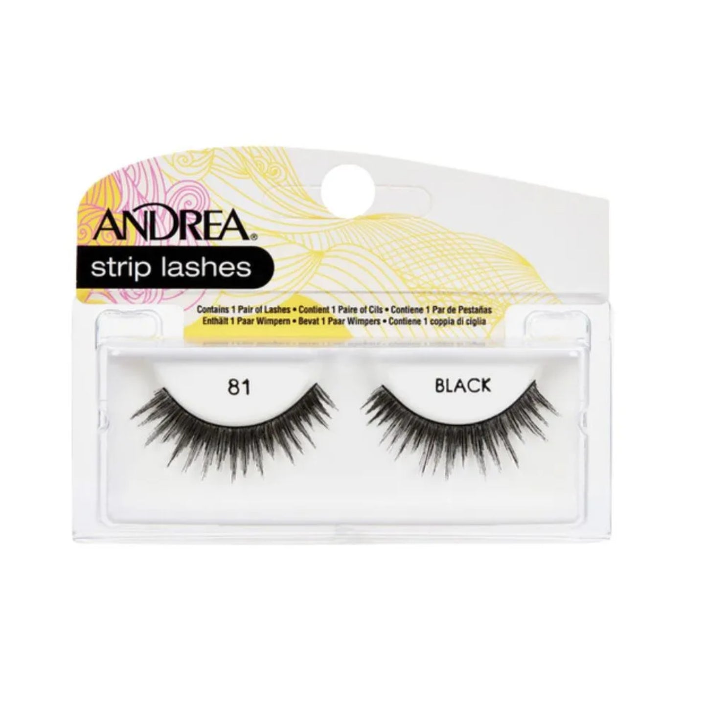 Par de Pestañas en Tira Andrea Strip Lashes #81 Black 1 Und