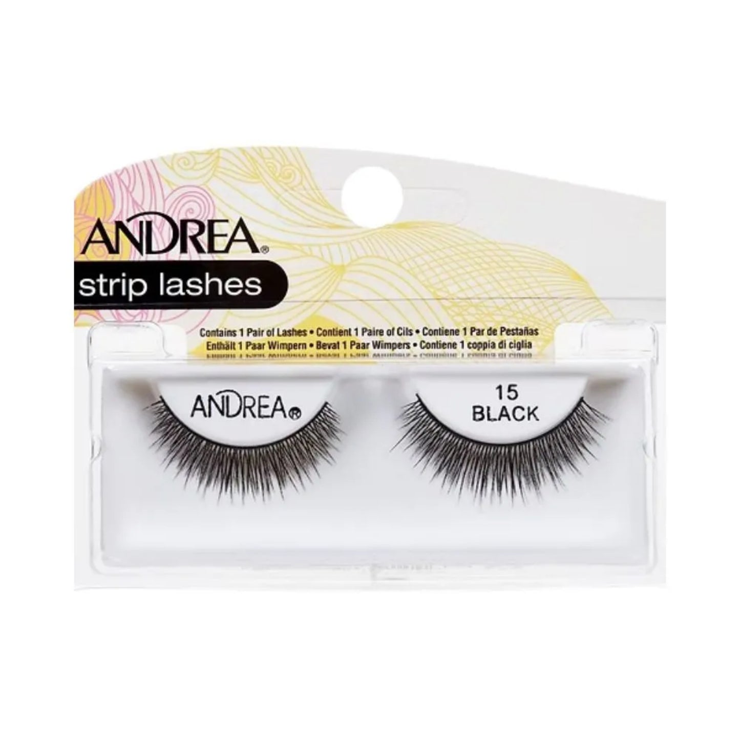 Par de Pestañas en tira Andrea Strip Lashes #15 Black 1 Und